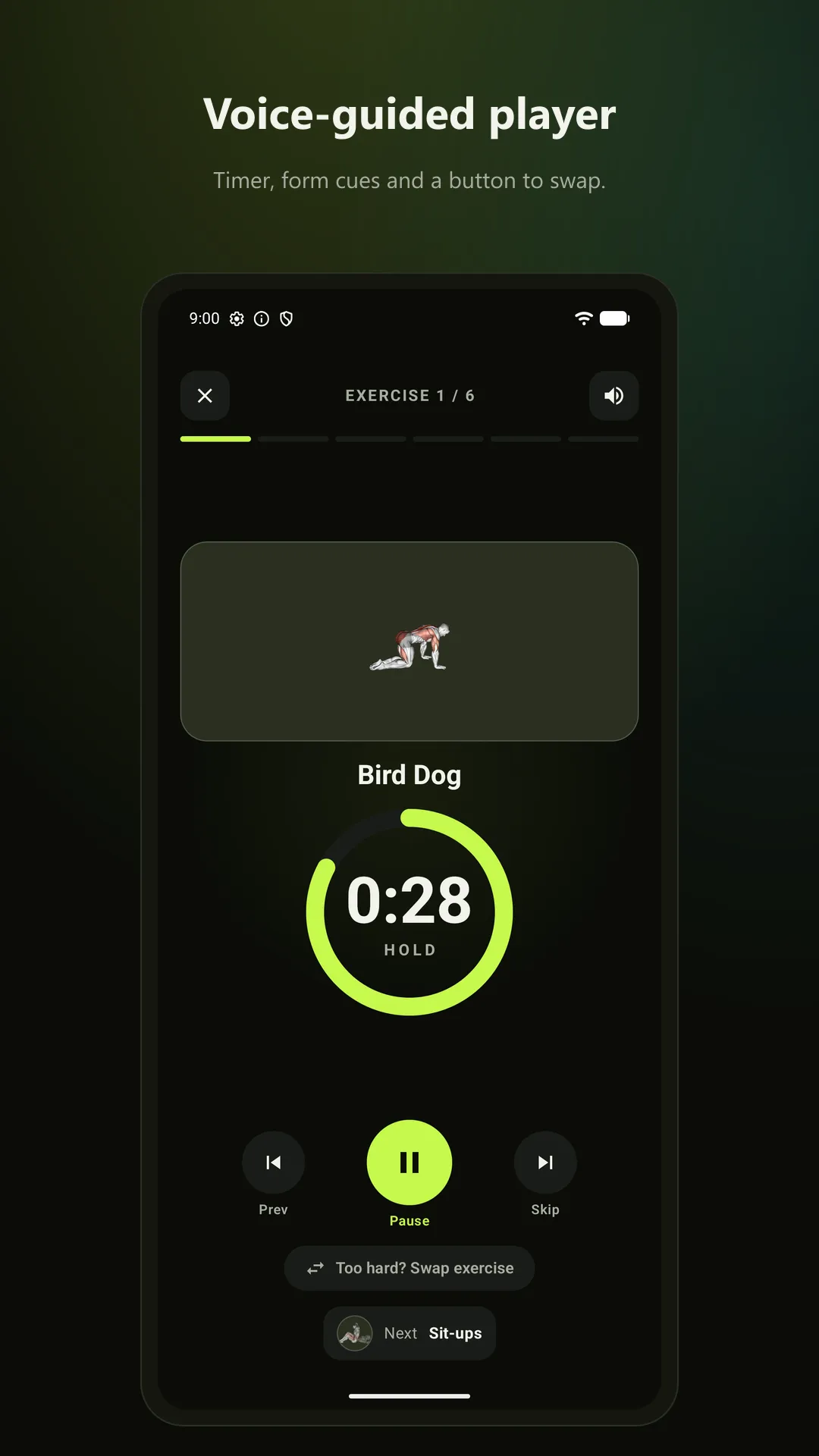 30 Day Abs — Voice-guided workout. Timer, form cues and exercise swaps.